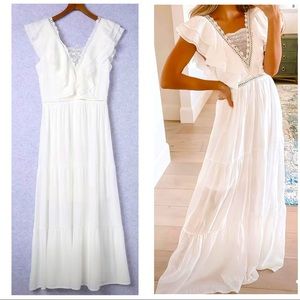 Women v neck maxi dress (new w/o tag)